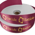 Custom 1 1/2" Badge Satin Ribbon - 100yd Roll - Foil Print - 4