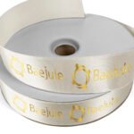 Custom 1 1/2" Badge Satin Ribbon - 25yrd Roll- Foil Print - 6