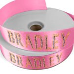 Custom 1 1/2" Badge Satin Ribbon - 50yd Roll - Sparkle - 2