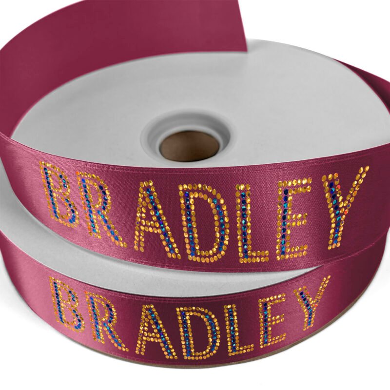 Custom 1 1/2" Badge Satin Ribbon - 50yd Roll - Sparkle - 4