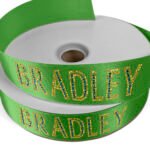 Custom 1 1/2" Badge Satin Ribbon - 50yd Roll - Sparkle - 7