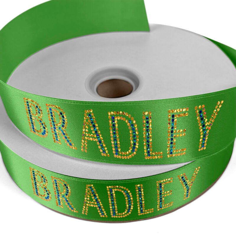 Custom 1 1/2" Badge Satin Ribbon - 50yd Roll - Sparkle - 7
