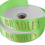 Custom 1 1/2" Badge Satin Ribbon - 50yd Roll - Sparkle - 9