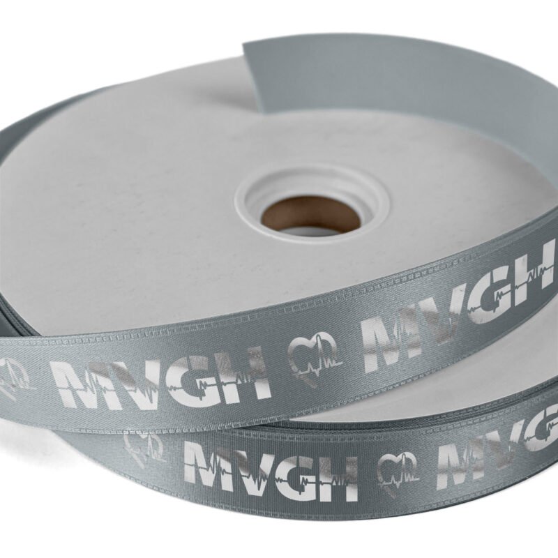 Custom 1" Badge Satin Ribbon - 100yrd Roll - Foil Print - 4