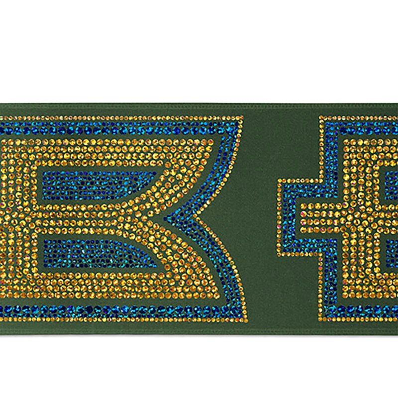 Custom 4" Badge Satin Ribbon - 25yd Roll - Sparkle - 7