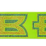 Custom 4" Badge Satin Ribbon - 50yd Roll - Sparkle - 8