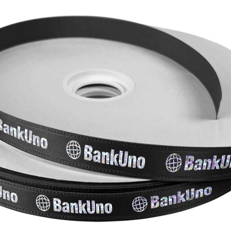 Custom 5/8" Badge Satin Ribbon - 50yd Roll - Foil Print