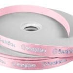 Custom 5/8" Badge Satin Ribbon - 50yd Roll - Foil Print - 9