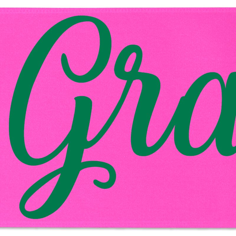 Custom 8" Badge Satin Ribbon - 50yd Roll - Brilliance - Matte Finish - 3