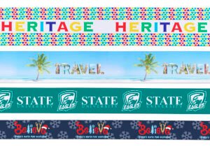 Custom 9" Badge Satin Ribbon - 25yd Roll - Sublimation