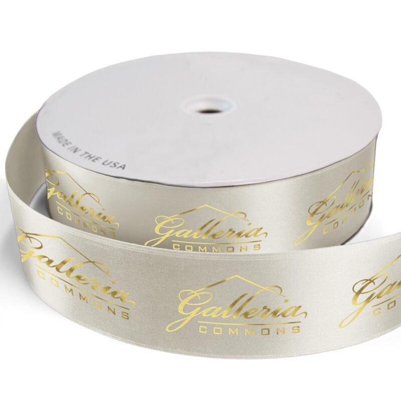 Custom 2 1/2" Badge Satin Ribbon - 25yrd Roll - Foil Print - 8