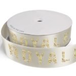 Custom 2 1/2" Badge Satin Ribbon - 25yrd Roll - Sparkle - 8