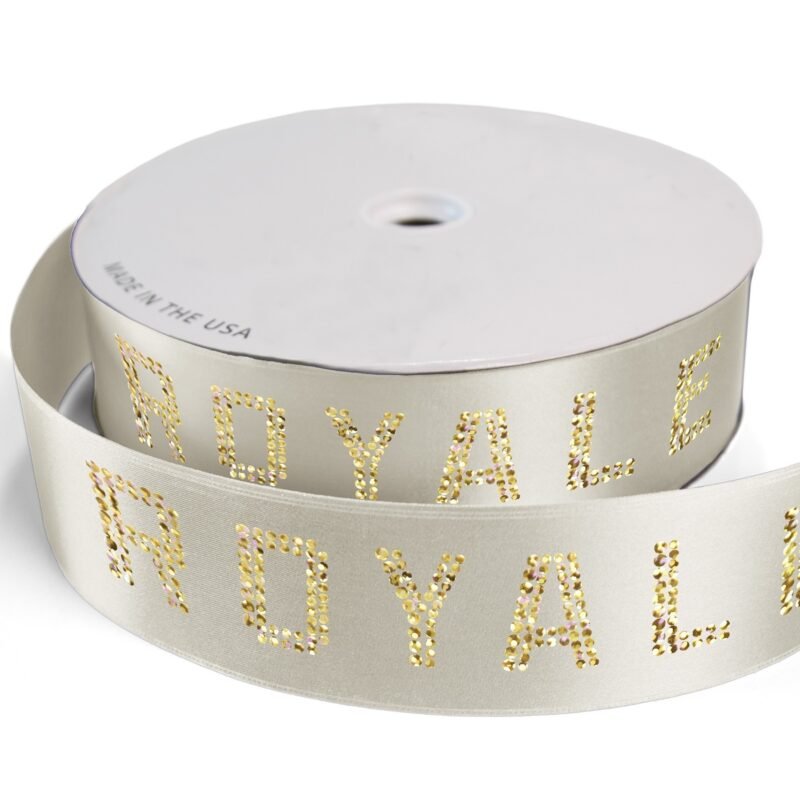 Custom 2 1/2" Badge Satin Ribbon - 25yrd Roll - Sparkle - 8