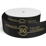Custom 3" Badge Satin Ribbon - 50yrd Roll - Sparkle - 4