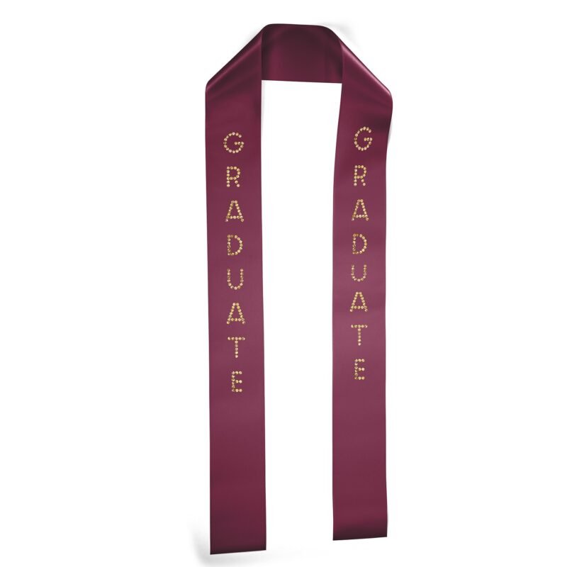 Custom 3" Badge Satin Stole - 60" Long - Sparkle - 2