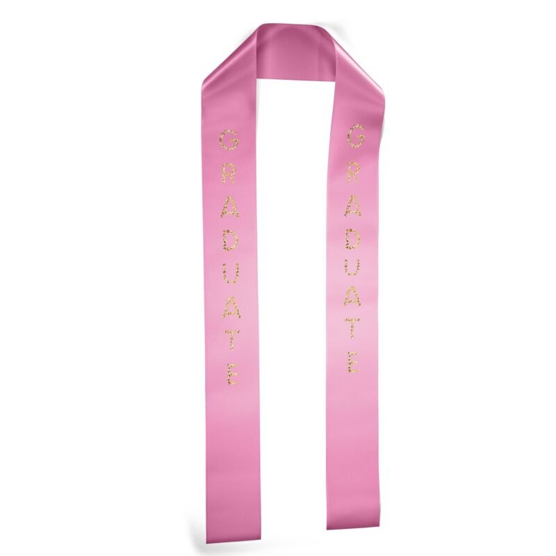 Custom 3" Badge Satin Stole - 60" Long - Sparkle - 4