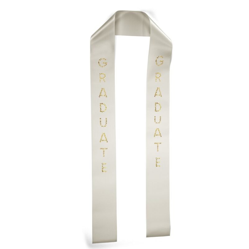 Custom 3" Badge Satin Stole - 60" Long - Sparkle - 6