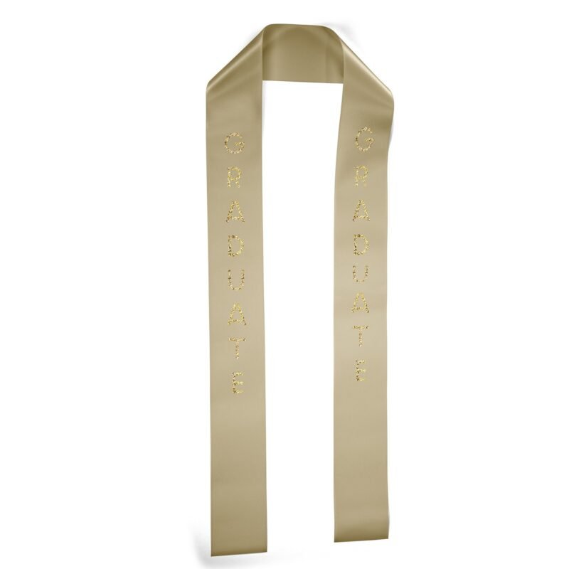Custom 3" Badge Satin Stole - 60" Long - Sparkle - 8