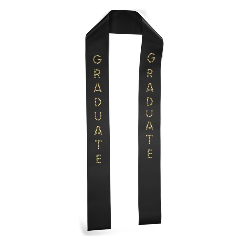 Custom 3" Badge Satin Stole - 60" Long - Sparkle