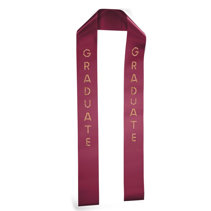 Custom 3" Badge Satin Stole - 60" Long - Sparkle - 2