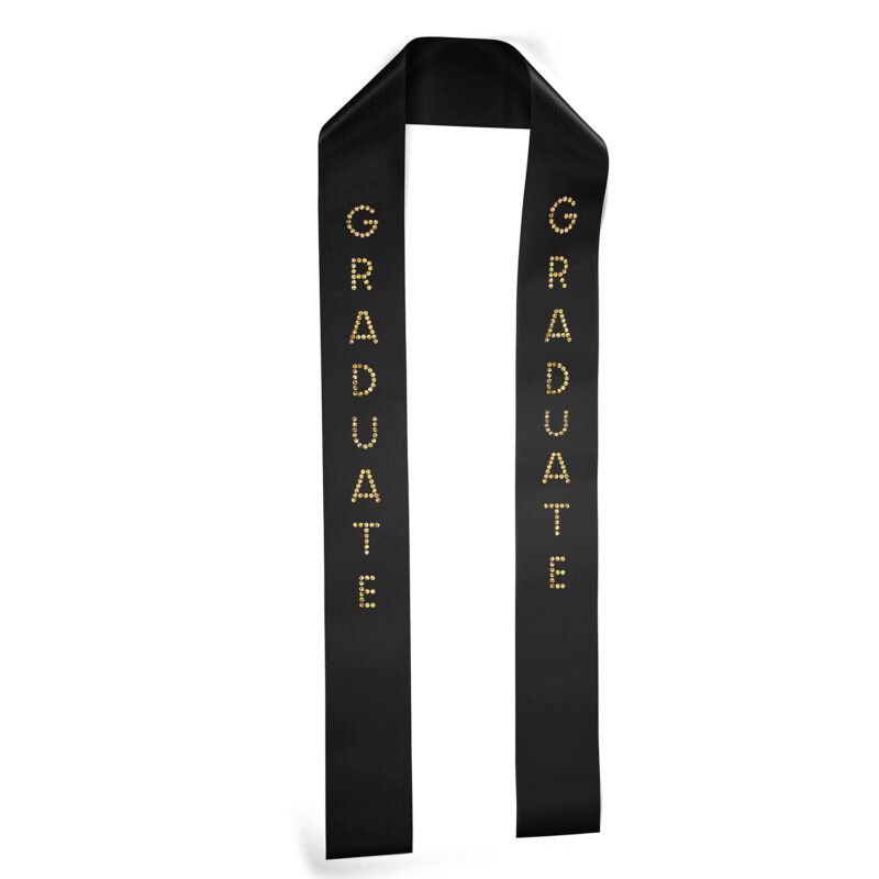 Custom 3" Badge Satin Stole - 60" Long - Sparkle - 6