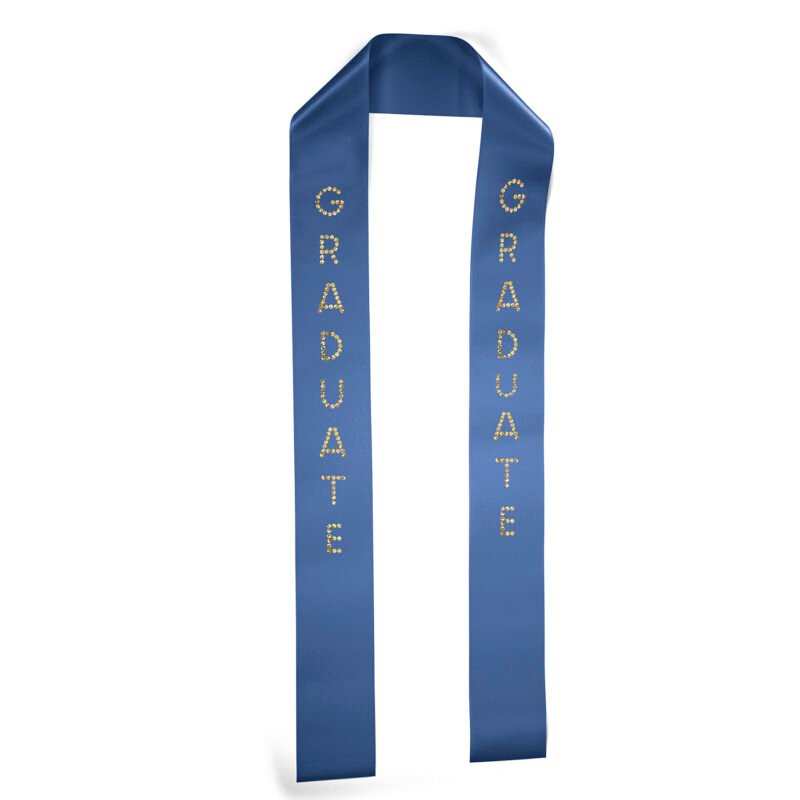 Custom 3" Badge Satin Stole - 60" Long - Sparkle