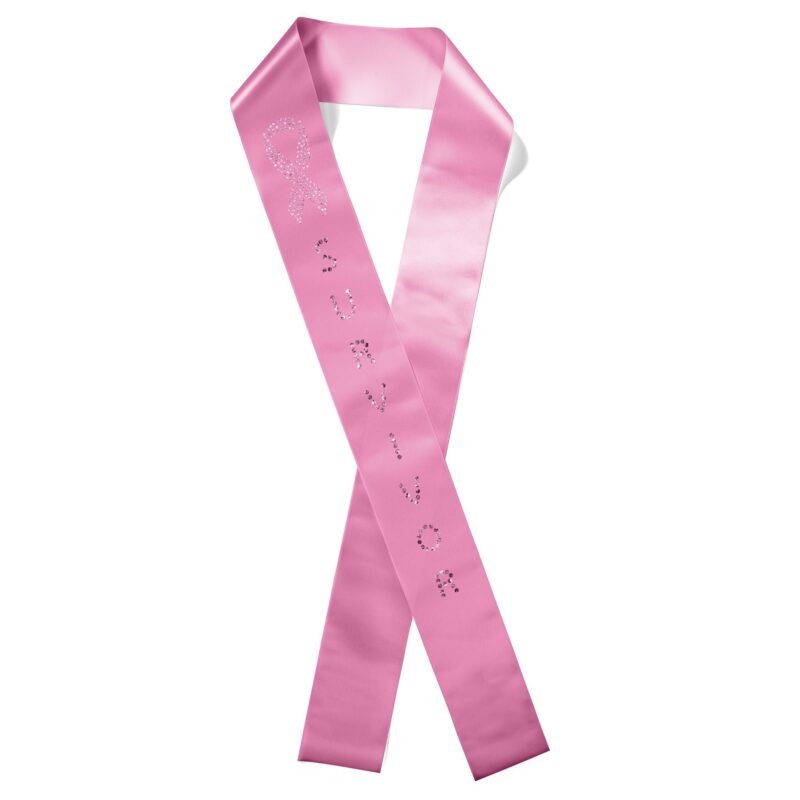 Custom 4" Badge Satin Sash - 45" Long - Sparkle - 4