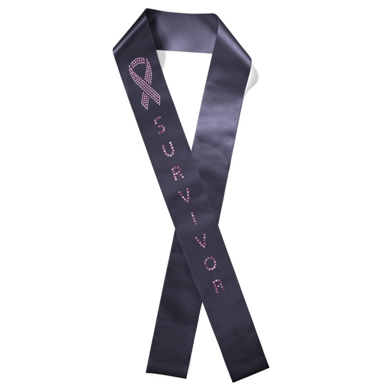 Custom 4" Badge Satin Sash - 45" Long - Sparkle - 6