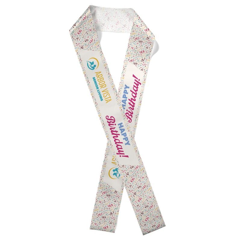 Custom 4" Badge Satin Sash - 45" Long - Sublimation