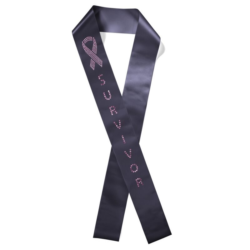 Custom 4" Badge Satin Sash - 65" Long - Sparkle - 6