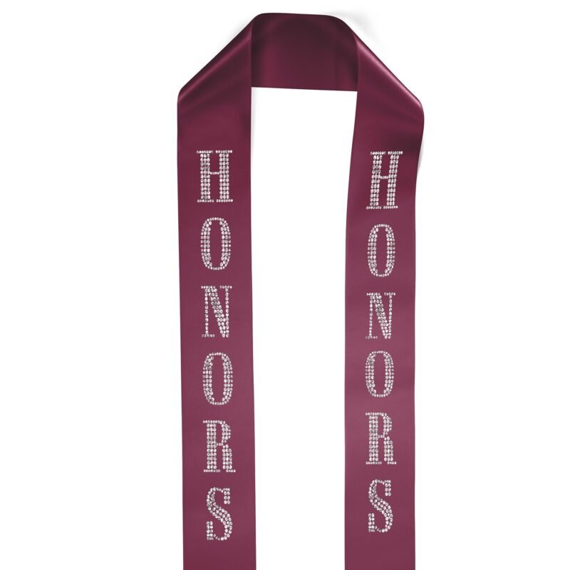 Custom 4" Badge Satin Stole - 60" Long - Sparkle - 2