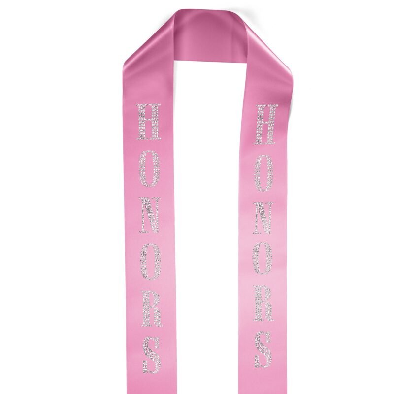 Custom 4" Badge Satin Stole - 60" Long - Sparkle - 4