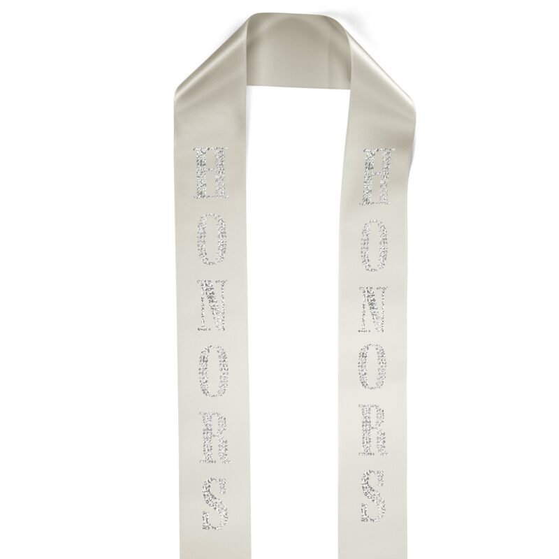 Custom 4" Badge Satin Stole - 60" Long - Sparkle - 6