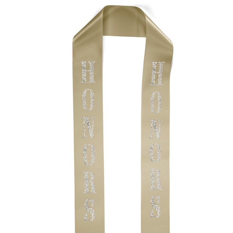 Custom 4" Badge Satin Stole - 60" Long - Sparkle - 8