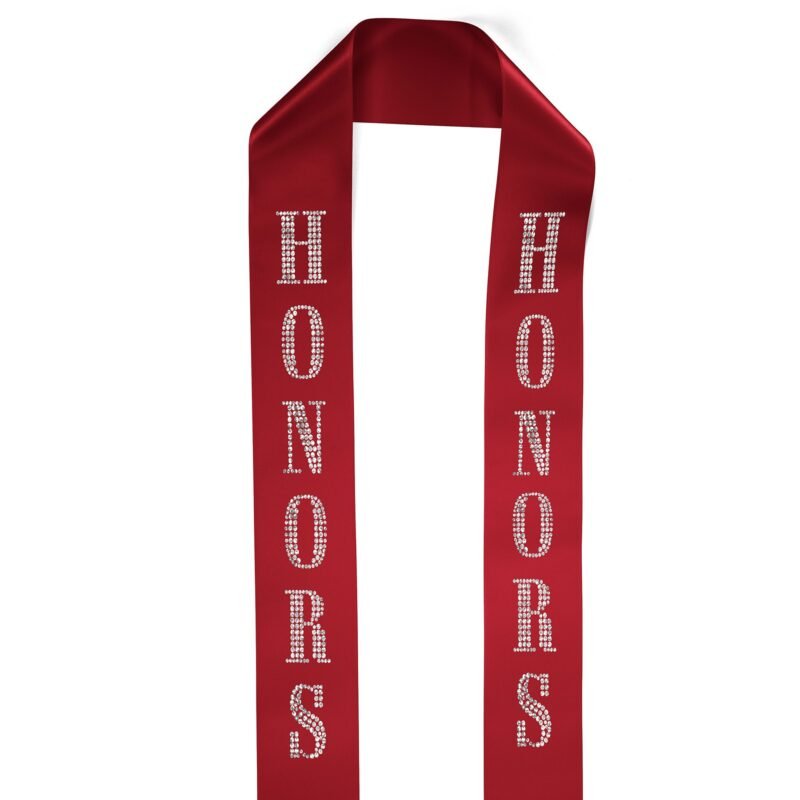 Custom 4" Badge Satin Stole - 60" Long - Sparkle