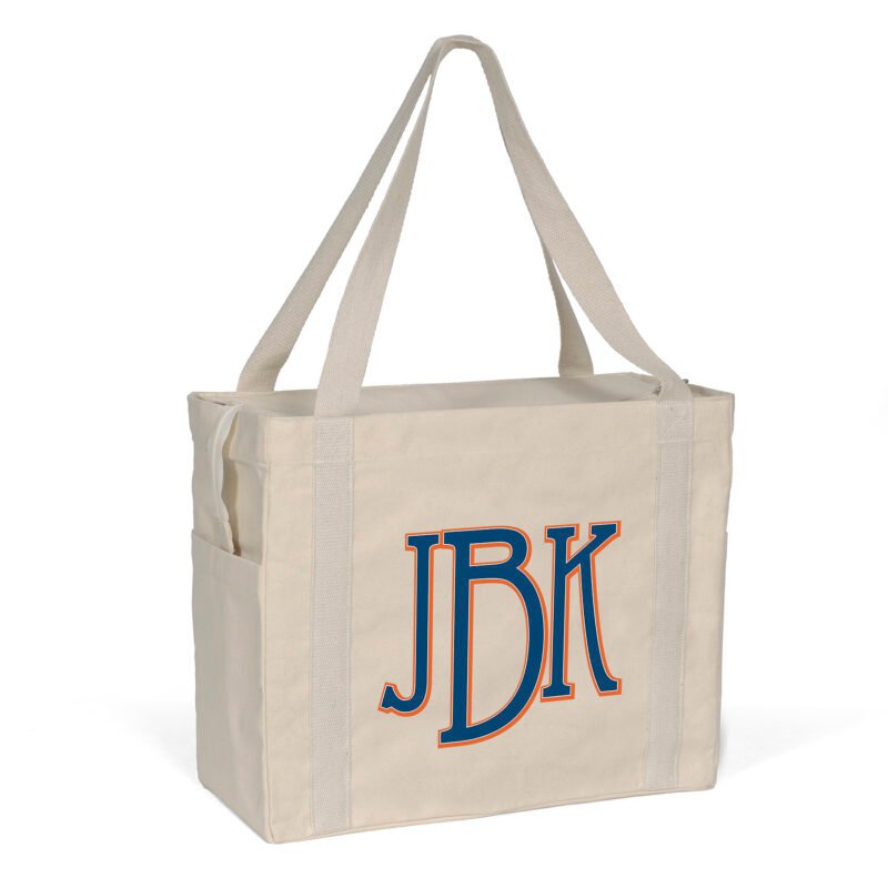 Custom Jeremy™ Deluxe Canvas Zipper-Close Tote - ColorVista (18" x 8" x 15") - 8
