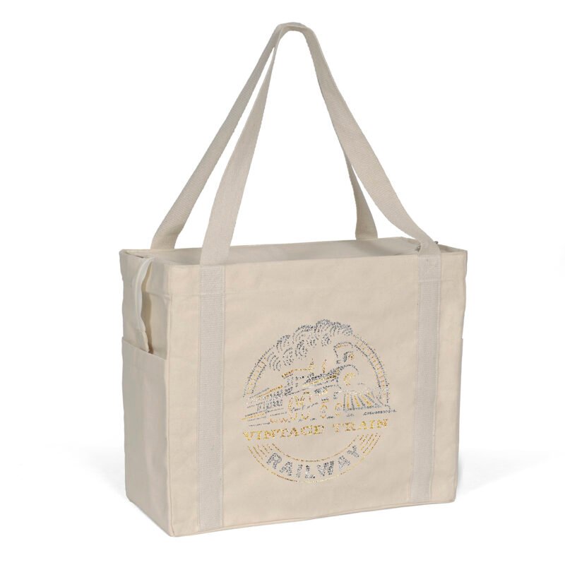 Custom Jeremy™ Deluxe Canvas Zipper-Close Tote - Sparkle (18" x 8" x 15") - 4