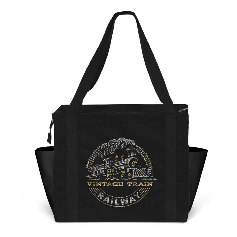 Custom Jeremy™ Deluxe Canvas Zipper-Close Tote - Sparkle (18" x 8" x 15") - 6