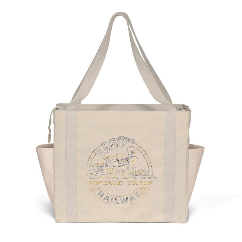 Custom Jeremy™ Deluxe Canvas Zipper-Close Tote - Sparkle (18" x 8" x 15") - 8